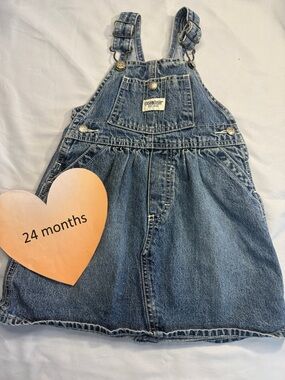 OshKosh B'gosh - denim jean overalls dress. Size 24 months